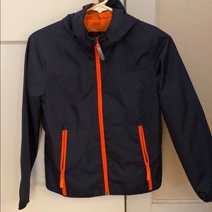 Champion sz 8-10 M kids blue/orange rain hoodie